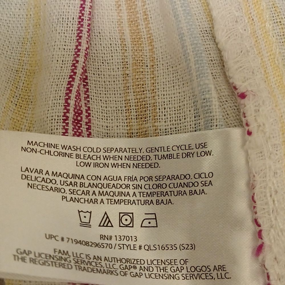 GAP Women's Striped Shorts Cream, Red, Blue And Yellow. Size S. NWT Linen Blend - Picture 10 of 11